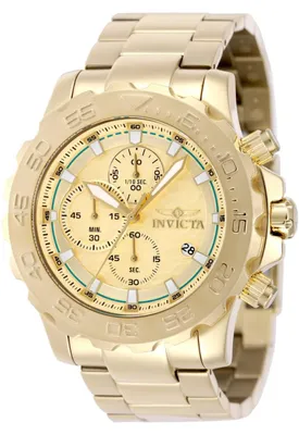 Obrázek produktu pro Invicta Pro Diver 50248 Pánské hodinky - Quartzový strojek - Nerezová ocel se zlatým ciferníkem - 54 mm