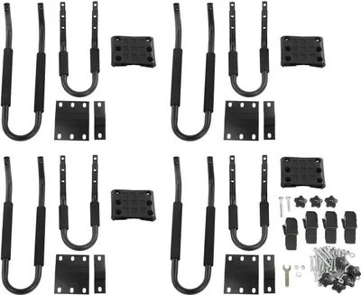 Image de Paire de barres de toit pour kayak, capacité de charge 68 kg (150 lbs), support en J pour canoës, paddleboards et skiboards