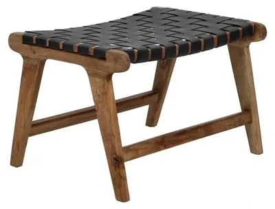 Produktbild von Pomax Aosta Hocker, Schwarz, L 56 x B 41 x H 36 cm