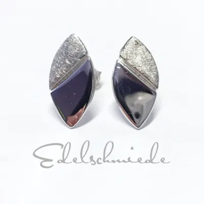 Produktbild von Edelschmiede925 Ohrstecker in 925 Silber rhod. eismatt & poliert