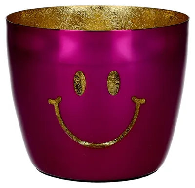 Produktbild von Gift Company Madras Windlicht M Smile pink/gold 8,5cm
