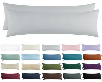 Produktbild von Kissenbezug für Seitenschläfer 40 x 145 cm – 2er-Pack Kissenbezüge für Seitenschläfer, hellgrau mit Reißverschluss, aus weicher Mikrofaser, 145 x 40 cm