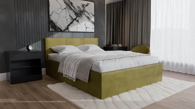 Produktbild von Polsterbett DONA mit Kopfteil, 180x200 cm, Doppelbett mit Bettkasten und Lattenrost aus Holz, Velourstoff, Farbe: Hellgrün