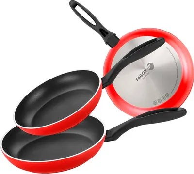 Obrázok produktu pre FAGOR Maxima sada indukčných panvíc 20-24-28 cm hliník, nepriľnavý povrch  free červená