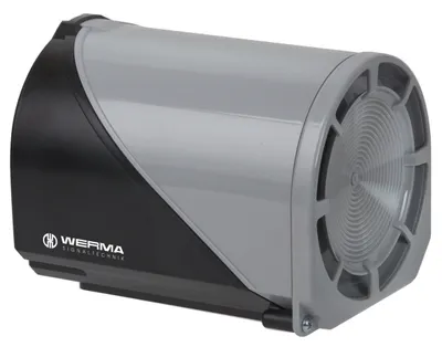 Produktbild von WERMA Mehrtonsirene BWM 32Töne 14400068 230VAC schwarz/grau Boden-/Winkelmontag