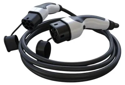 Obrázek produktu pro EcoVolter nabíjecí kabel pro elektromobily Typ2, 22kW 3x32A 5m, bílá koncovka s Tesla tlačítkem