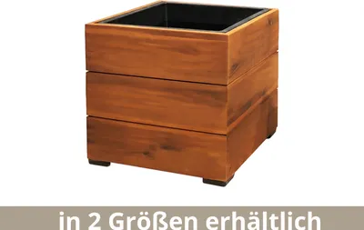 Produktbild von Pflanzgefäß Colorado 1 Pflanzkasten Blumenkasten Akazienholz 44,5x40,5 cm mit Einsatz