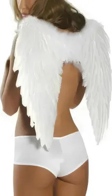 Zdjęcie produktu dla Skrzydła anioła RESTEQ białe 80 cm realistyczne pióra do cosplayu