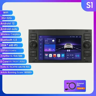 Image de Autoradio Multimédia, Ford Focus 2 Mondeo S-max C MAX Galaxy Fiesta Kuga Transit Fusion Connect, Autoradio Carplay GPS, S1 B