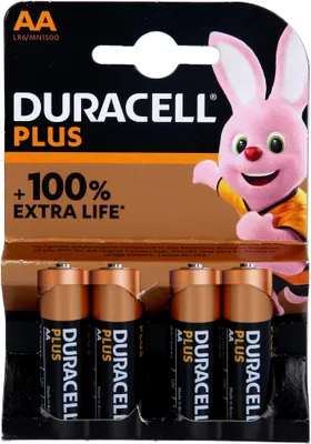 Image de Mignon LR6 MN1500 DURACELL PLUS Batteries, 4 piles