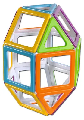 Produktbild von MegaMag Polydron 3D-Geometriebauteile Set mit 36 magnetischen Bausteinen