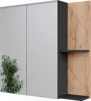 Produktbild von Badspiegelschrank Vicco Irma Anthrazit/Goldkraft Eiche 80 x 75 cm, Model 52080