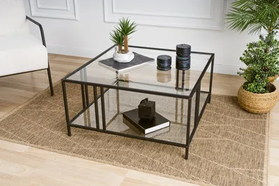 Obrázok produktu pre Skye Decor, Uranüs - Black, konferenčné stolíky, čierna farba, sklo, 80 x 40 x 80 cm