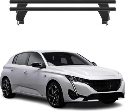 Image de Menabo Barres de toit Transversales pour Peugeot 308 2021-2025 Alu Noir 2x ABE