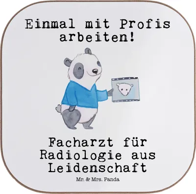 Produktbild von Mr. & Mrs. Panda Untersetzer für Gläser Facharzt für Radiologie Leidenschaft - Weiß - Geschenk, Tischuntersetzer, gläseruntersetzer, bieruntersetzer, Coaster