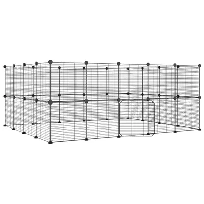 Immagine prodotto di Gabbia per Animali 36 Pannelli con Porta Nera 35x35 cm Acciaio