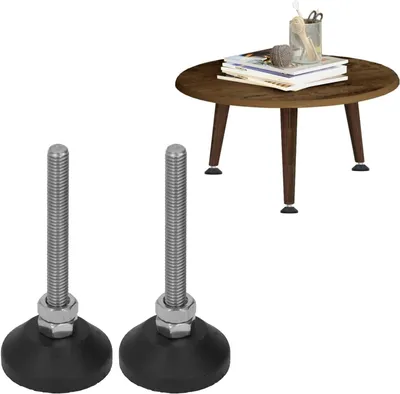 Produktbild von 2 Stück Möbelfüße Ø 30 mm M6 x 50 mm verstellbar mit Regulierschraube für Möbel