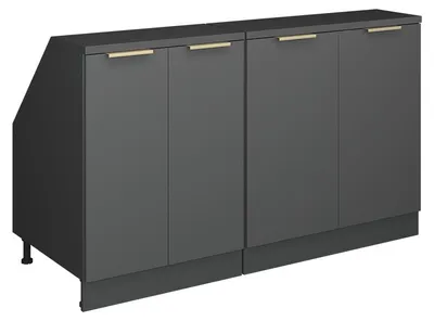 Produktbild von Küchenschrank für Dachschrägen Vicco R-Line Anthrazit-Gold 140 cm 2er Set Schrankkorpuss 60 cm Tiefe, Model 60647