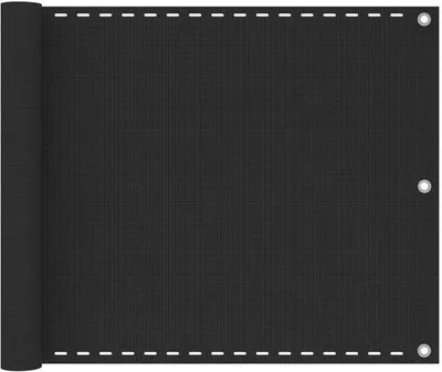 Image de Filet de protection pour balcon, couleur anthracite, 75 x 600 cm - Résistant aux UV et à la moisissure - Corde de 24 m incluse - Rideau de protection pour balcon
