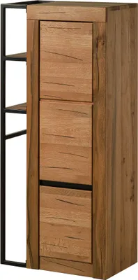 Image de MASSIVMOEBEL24 | Armoire de salle de bain 59x35x130 en bois de chêne massif huilé naturel MONTREUX #59