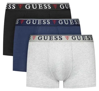 Image de Guess - Boxers pour homme, mélange de coton (lot de 3) NA1533 (XXL) (gris/noir/bleu)