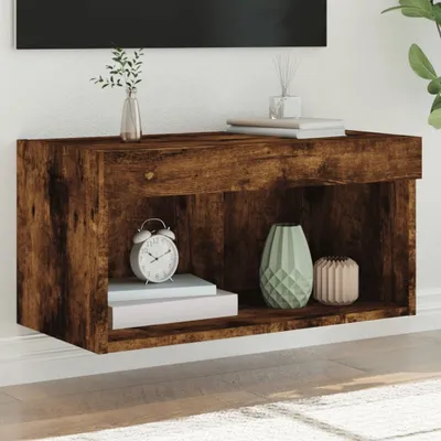 Productafbeelding van Maison Exclusive - TV-kast met LED-verlichting, gerookt eikenhout, 60x30x30 cm