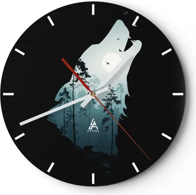 Produktbild von Wanduhr - Rund - Glasuhr - Berge Höhle Park - 30x30cm - Schleichendes Uhrwerk - Lautlos - zum Aufhängen bereit - Dekoration Modern - Wanddekoration aus Glas - C3AR30x30-3993