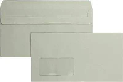 Produktbild von Briefumschläge 125x235mm 75g/qm selbstklebend Fenster VE=1000 Stück grau