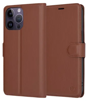 Obrázok produktu pre Techsuit Leather Folio puzdro na iPhone 14 Pro Max – hnedý