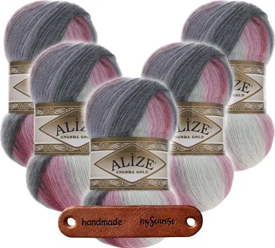 Produktbild von 5 x ALIZE Angora Gold Batik 1602 mit Label