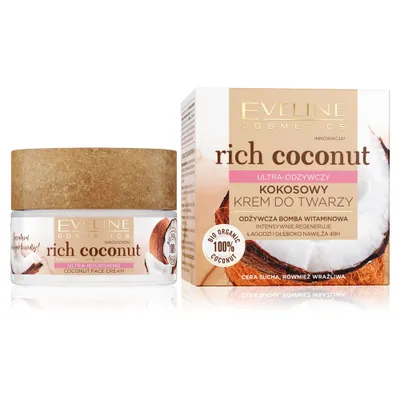 Productafbeelding van Eveline Voedende crème, Rich Coconut, intensief voedende gezichtscrème, 50 ml