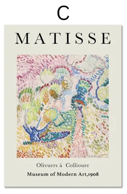 Produktbild von Poster Matisse Berggruen & Cie Museum | Bilder Wohnzimmer | Wandbilder Schlafzimmer | Deko Print ohne Rahmen | Bilder Matisse Bunt · Motiv C · 40 × 50 cm