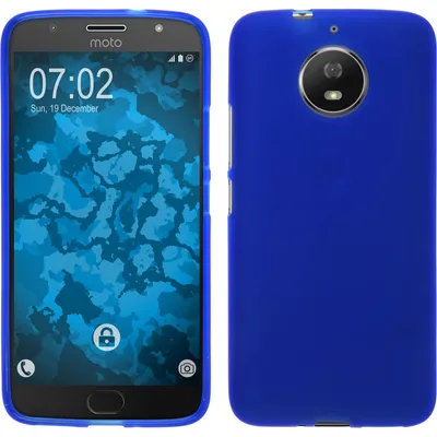 Produktbild von PhoneNatic Case kompatibel mit Lenovo Moto G5s - blau Silikon Hülle matt Cover