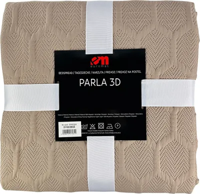 Produktbild von Tagesdecke Steppdecke Bettüberwurf Parla 3D Beige 180x220 cm + 2x 40x40 cm