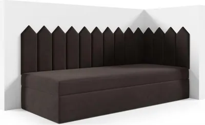 Produktbild von LIKMA Kinderbett 80x200 cm Braun Bett mit Bettkasten Jugendbett Polsterbett Kopfteil Velvet Stoff