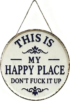 Imagen del producto de Letrero de metal vintage para decoración, con un diámetro de 30 cm, ideal para jardín y pared