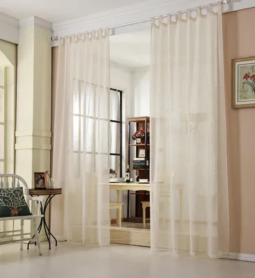 Obrázok produktu pre Polopriehľadné závesy 140x245 cm - 1 kus. Priehľadné závesy z polyesteru vhodné do spálne - VH5863cm, farba: krémová