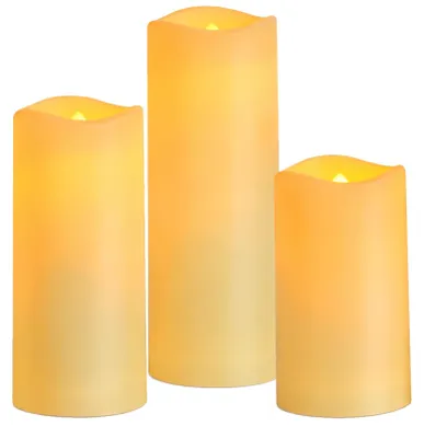 Obrázok produktu pre LED sviečky, 3 kusy, teplá biela – bezplamienkové sviečky na batérie