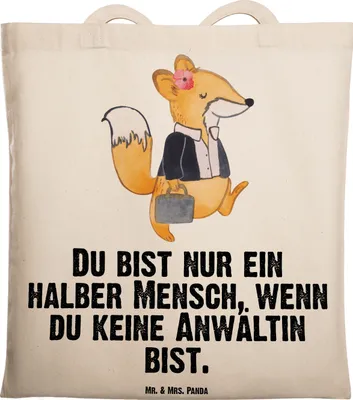 Produktbild von Mr. & Mrs. Panda Tote Bag Anwältin Herz - Transparent - Geschenk, Anwaltskanzlei, Schultasche, Staatamen, Beruf, dokumententasche, Einkaufstüte, Lustig, Laptoptasche