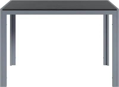 Immagine prodotto di Tavolo da esterno - tavolo da giardino quadrato in alluminio - 110x70x73 cm - resistente agli agenti atmosferici - per 6 persone - struttura grigia e piano nero