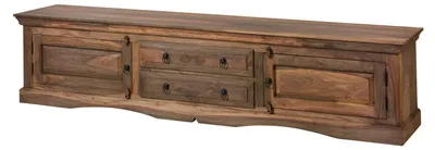 Immagine prodotto di MASSIVMOEBEL24 | Mobile TV in legno di sheesham 220x45x50 oliato grigio LEEDS #07