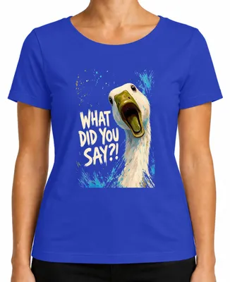 Immagine prodotto di "Cosa hai detto?!" T-shirt da donna, blu, taglia XL, con scritta divertente e tono sarcastico