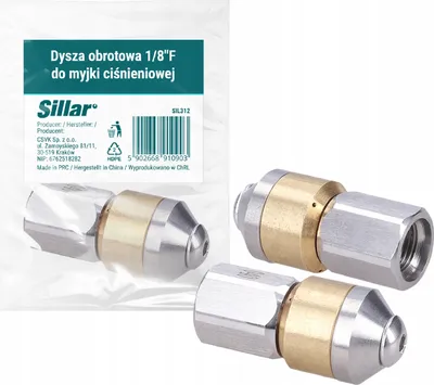 Produktbild von Obrotowa dysza do czyszczenia rur Sillar dla Kärcher Kränzle WAP Alto 1/8" IG, maks. 250 bar/bardzo silny efekt czyszczenia
