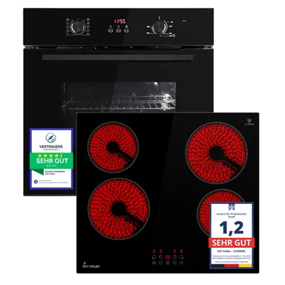 Image de Cuisinière: 60cm Four encastrable BO8005FB + 59cm Plaque Eletrique CH5900RL Gril