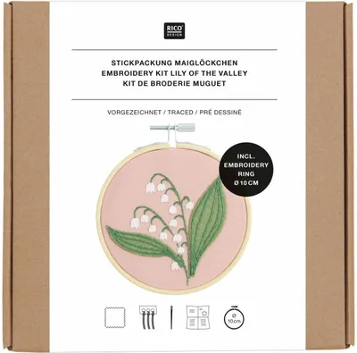 Produktbild von Stickpackung Vorgezeichnet, Maiglöckchen, Ø 10 cm