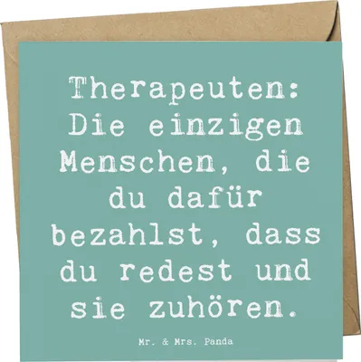 Produktbild von Mr. & Mrs. Panda Grußkarte Spruch Wunderbare Therapeutin - Meeresbrise - Geschenk, faltkarte, Berufsgestaltung, Einfühlungsvermögen, handgefertigte Geschenke, Dankeschön