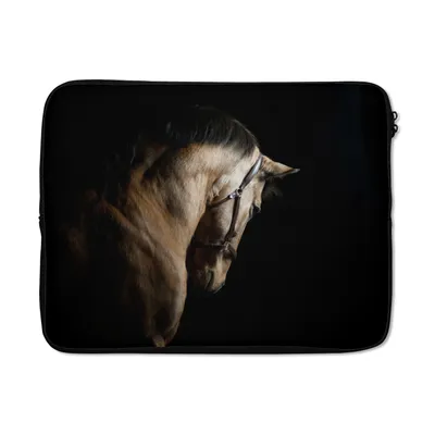 Produktbild von MuchoWow® Laptop Hülle 13 Zoll Pferde - Halfter - Schwarz Laptoptasche - Laptophülle - Sleeve - Rundumschutz