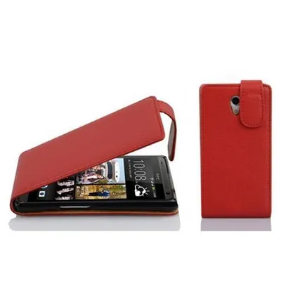 Immagine prodotto di Cadorabo custodia protettiva per HTC Desire 600 custodia in rosso Custodia per telefono cellulare Flip Case Cover imitazione pelle
