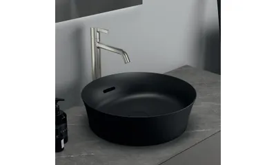 Obrázok produktu pre Ideal Standard Ipalyss - Umývadlová misa, priemer 400 mm, s prepadom, matná čierna E1413V3