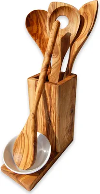 Produktbild von 5tlg. Kochlöffel-Set ALL-IN mit AuffangSchälchen und Utensilienbox